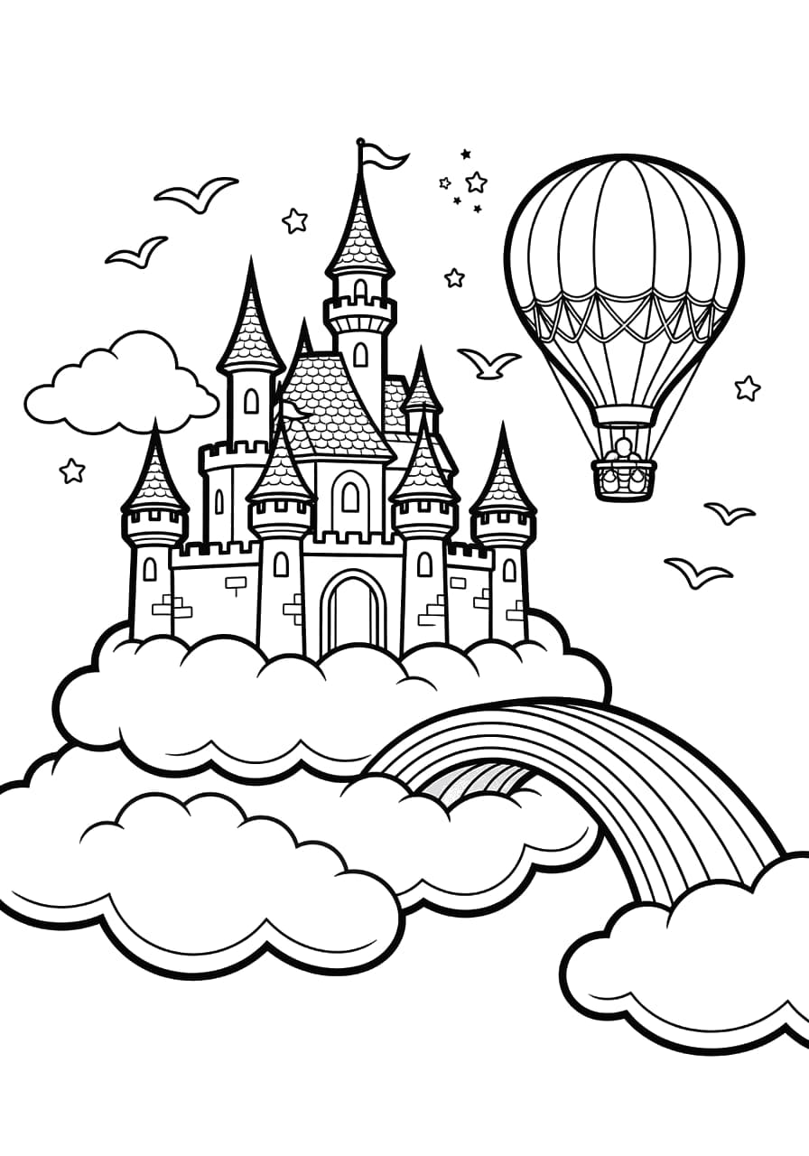Cloud Castle Coloring Page