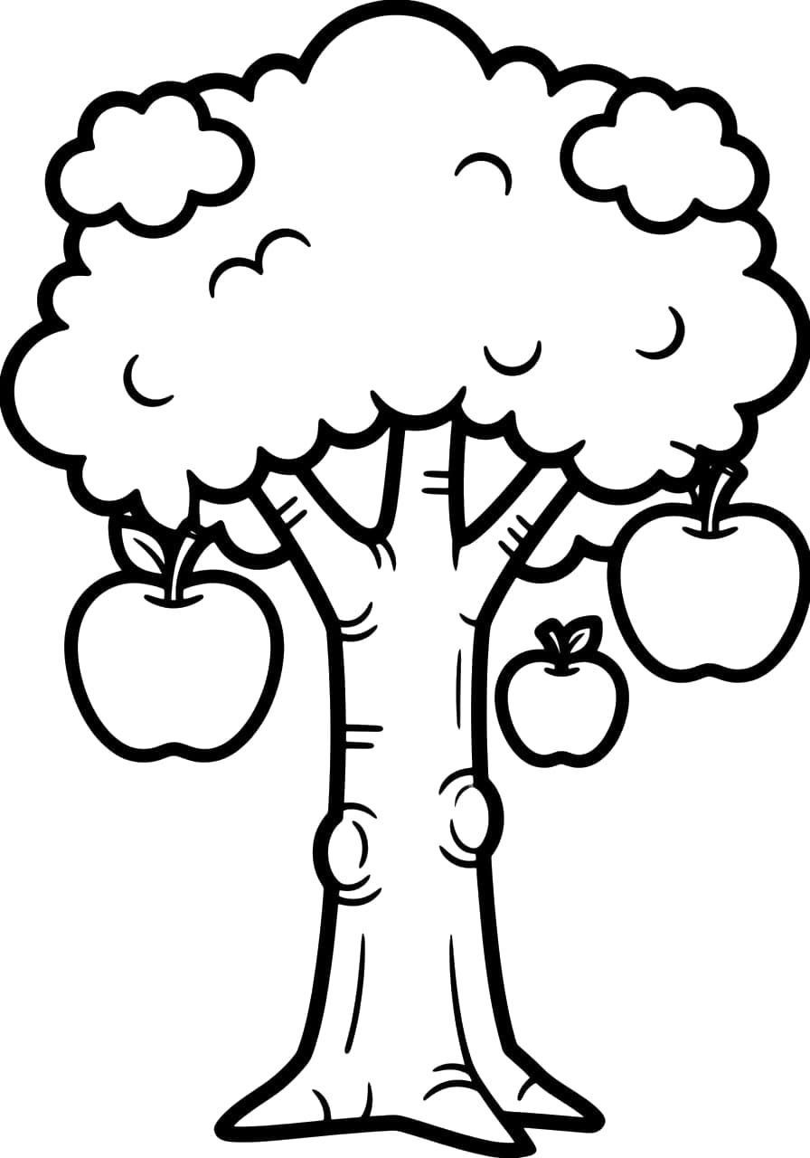 Apple Tree Toddler Coloring Page