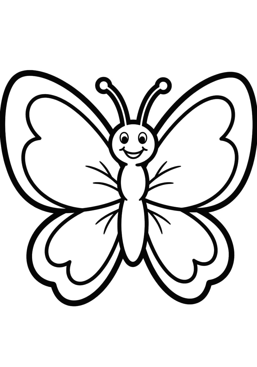 Big Butterfly Toddler Coloring Page