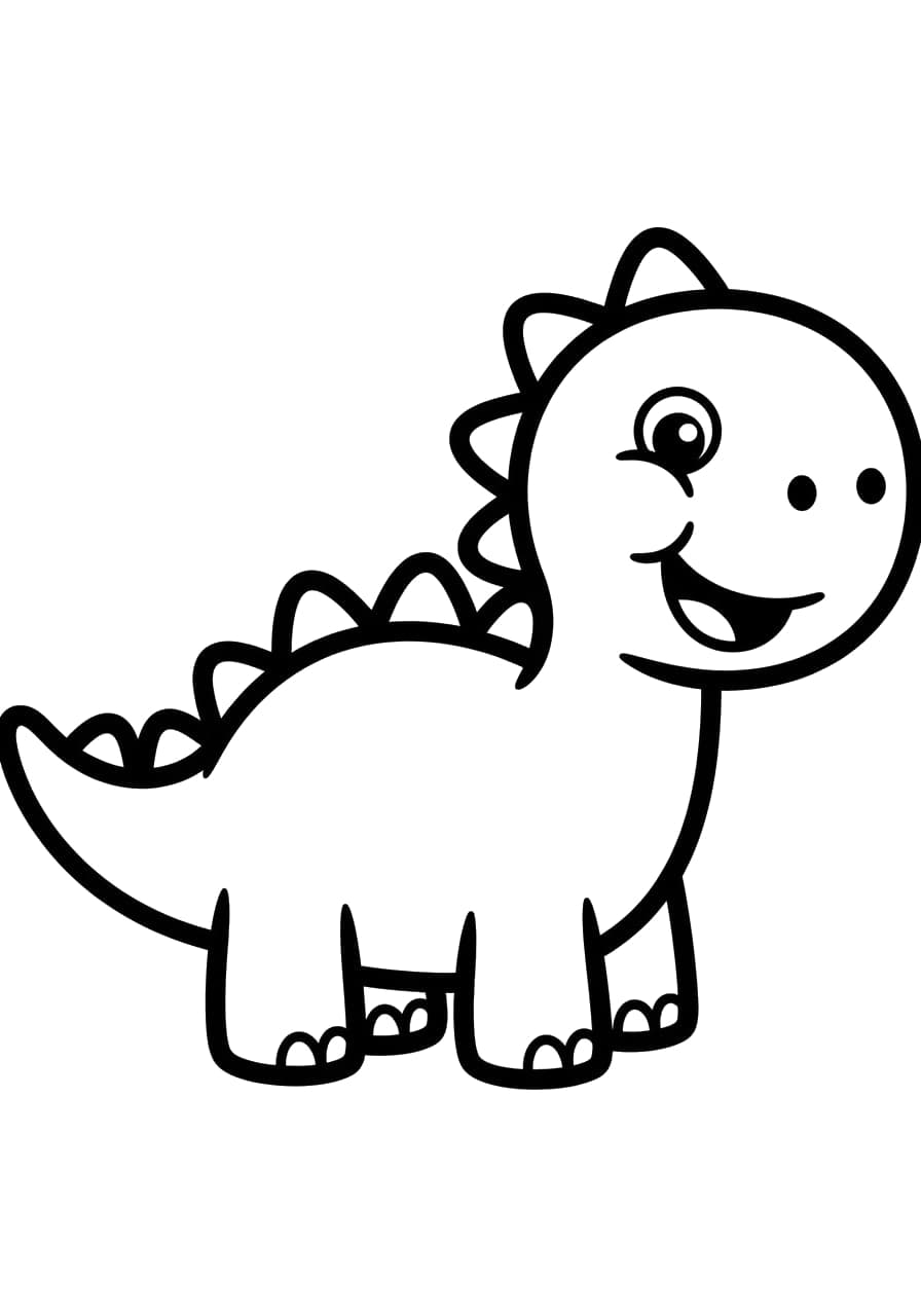 Chunky Dinosaur Toddler Coloring Page