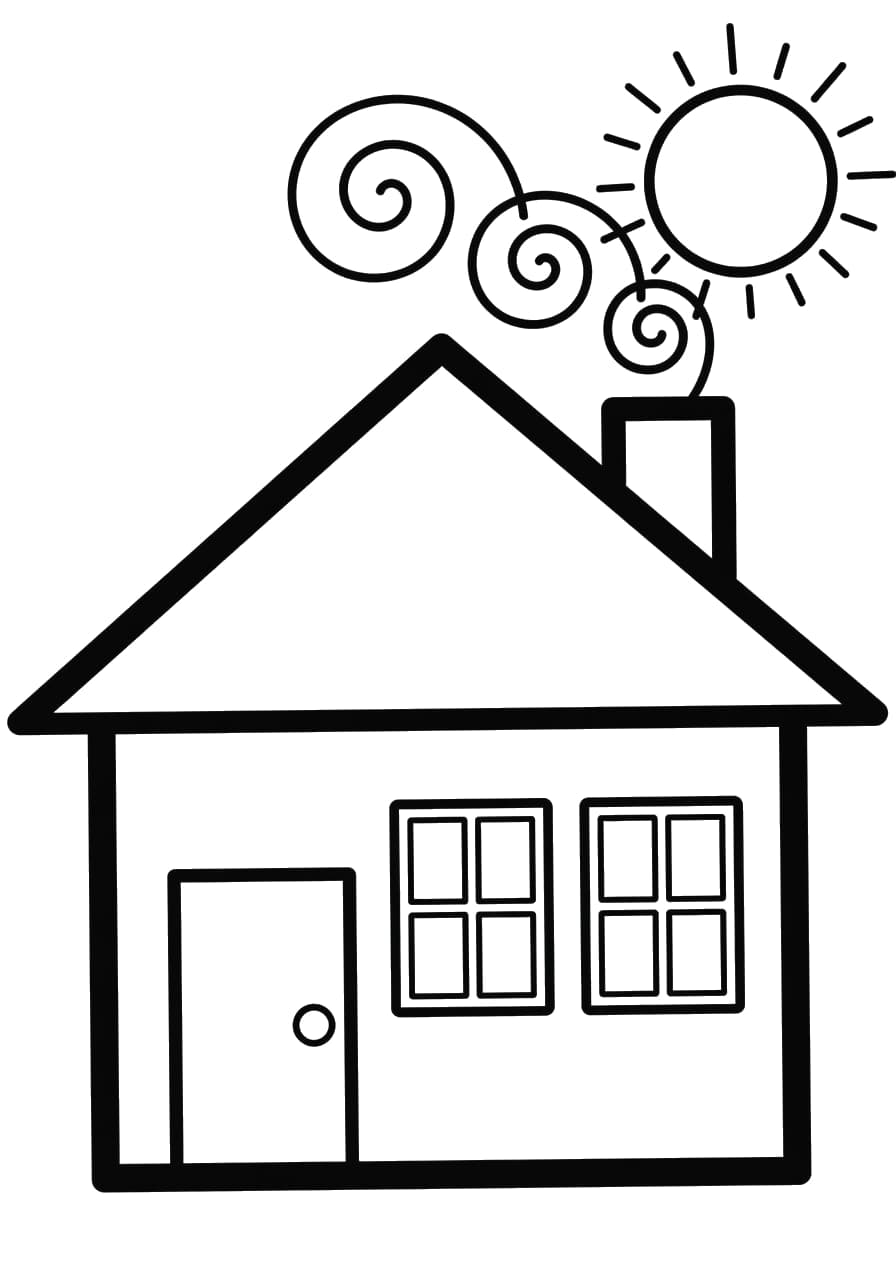 Simple House Toddler Coloring Page