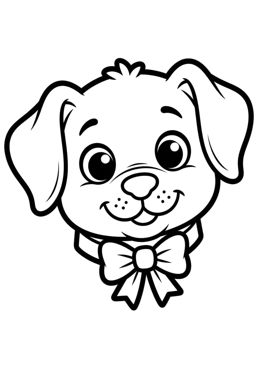 Puppy Face Toddler Coloring Page